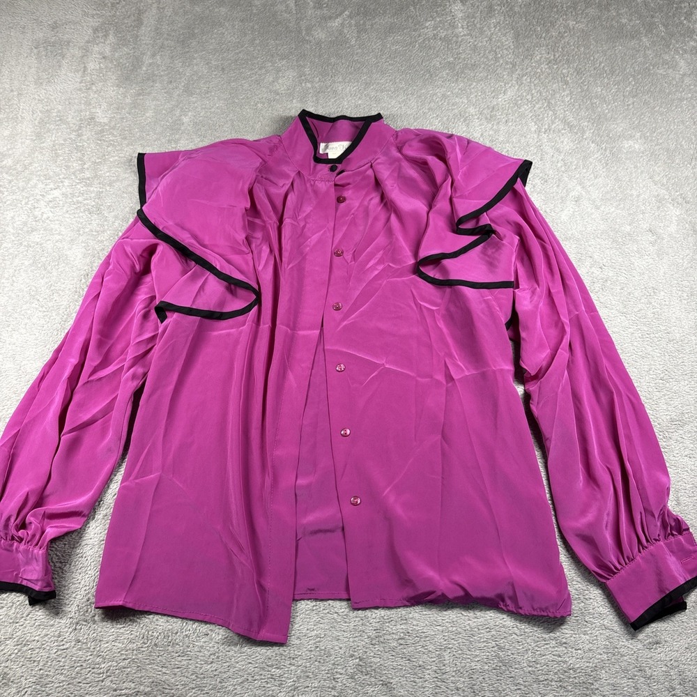 Anna‎ Kriste Pink and Black Blouse size 8